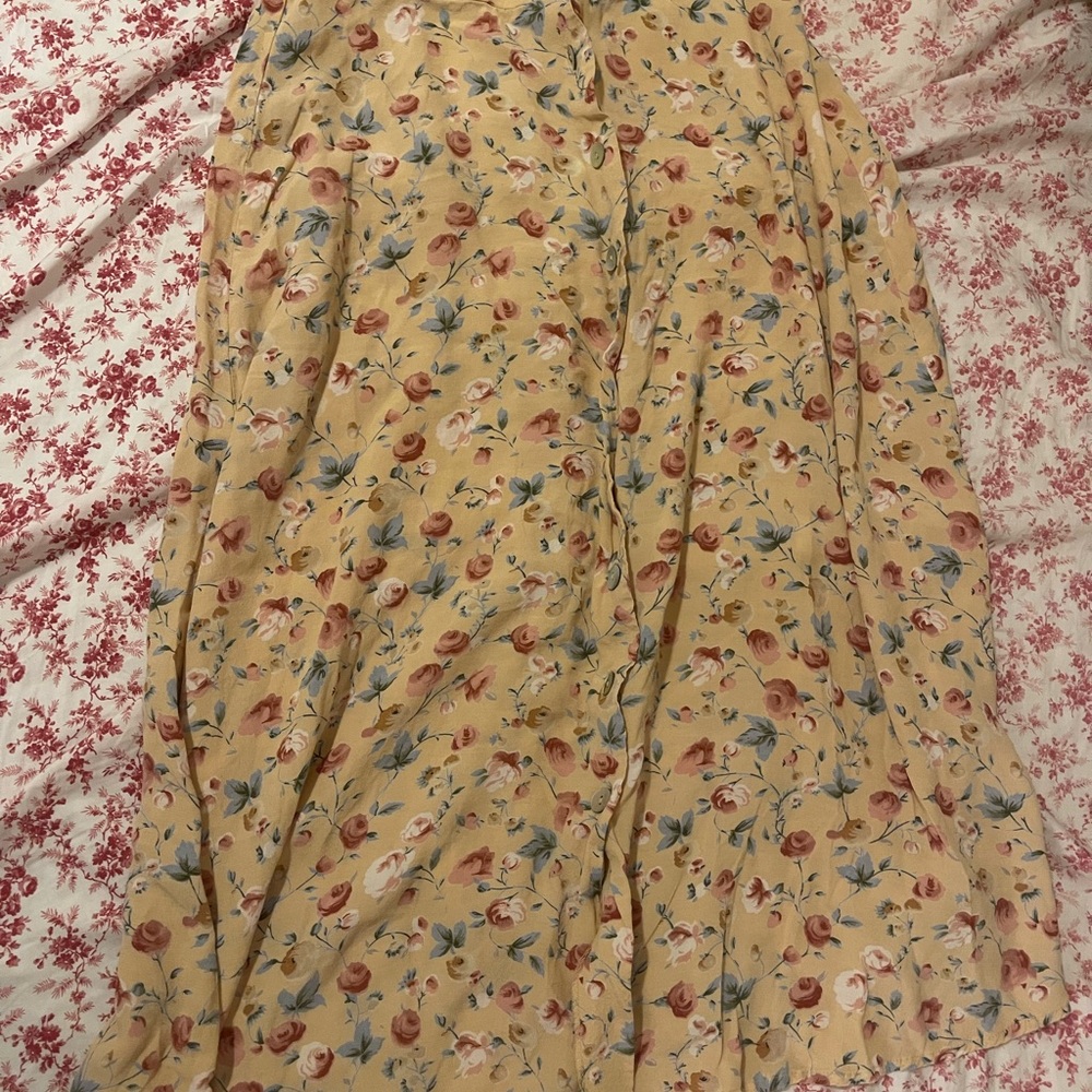Worthington Floral Maxi Skirt in Yellow and Red